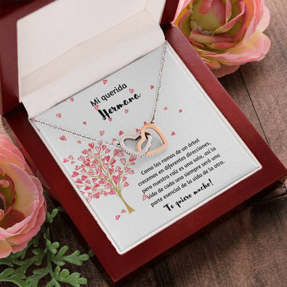 Mi Querida Hermana Como Las Ramas De Un Arbol Crecemos En Diferentes Direcciones Interlocking Hearts Necklace