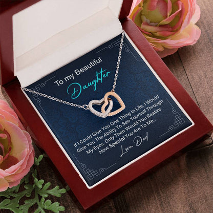 Special Gift For Daughter From Dad Interlocking Hearts Necklace