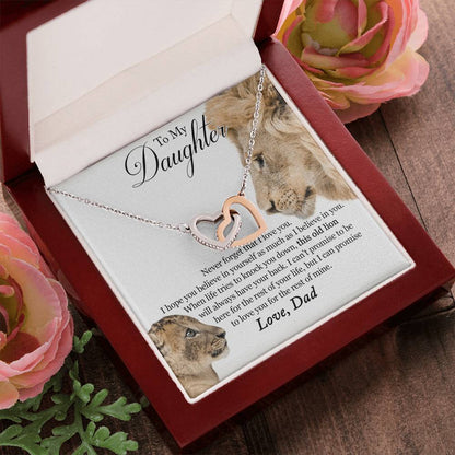To My Daughter - Believe In Yourself Interlocking Hearts Necklace