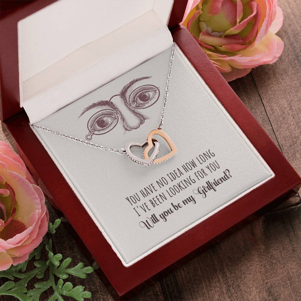 Will You Be My Girlfriend Gift Girlfriend Proposal Idea Interlocking Hearts Necklace