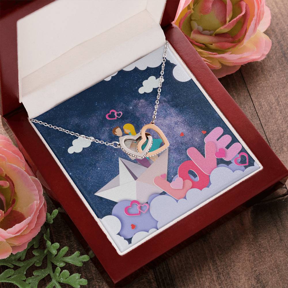 To Wife Girlfriend . Show Your Love To Your Lovely Girlfriend Wife. Gift For Girlfriend Wife Interlocking Hearts Necklace