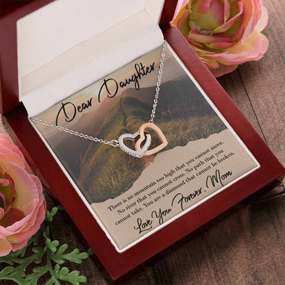Love You Forever To Daughter From Mom Interlocking Hearts Necklace