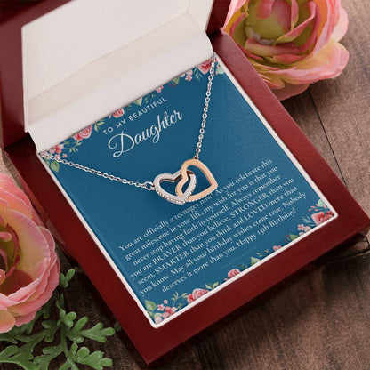 Gift For 13 Year Old Girl Gifts 13Th Birthday Girl 13Th Birthday Gift Thirteenth Birthday Necklace Teen Birthday Gift Official Teenager Interlocking Hearts Necklace