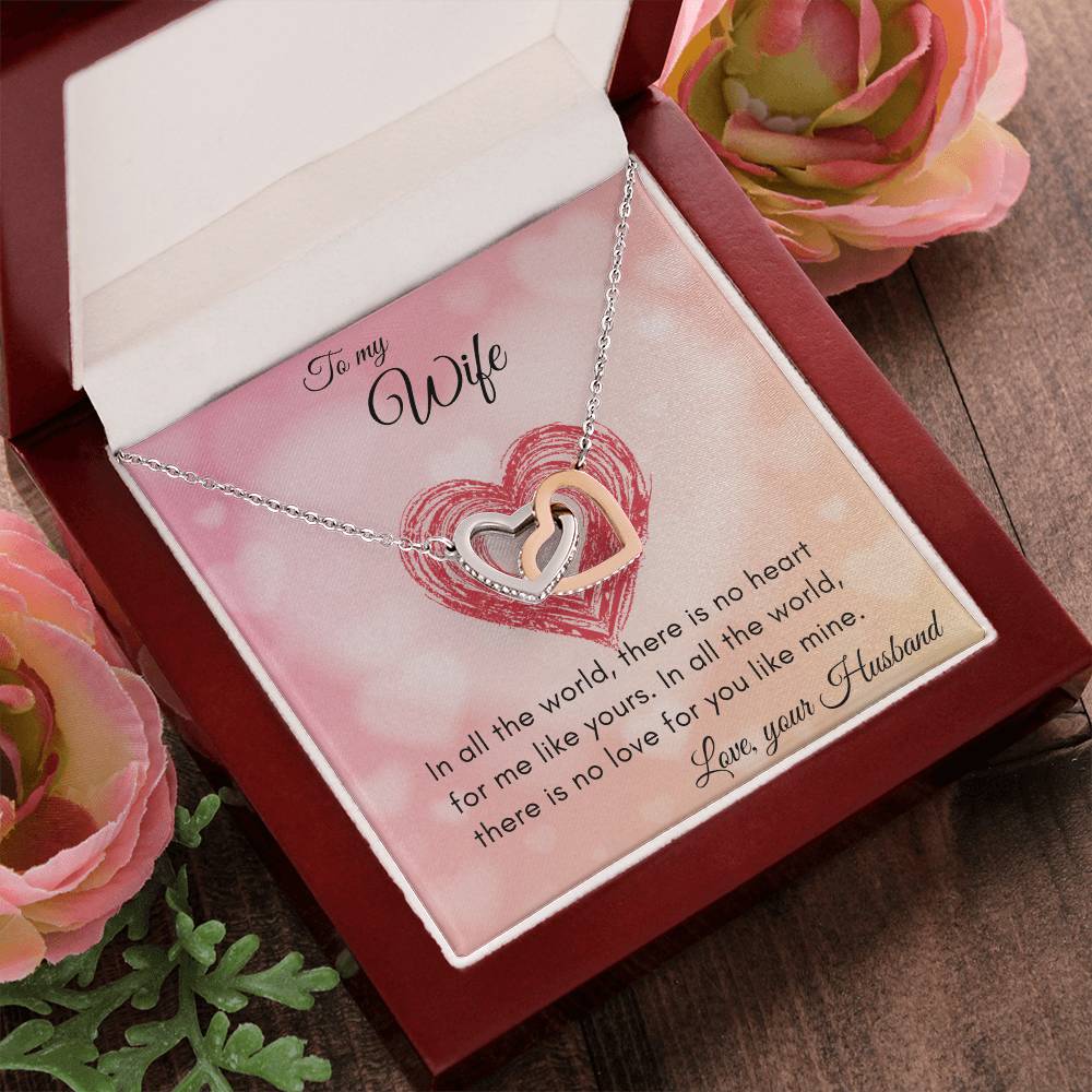 Gift For Wife In All The World Interlocking Hearts Necklace