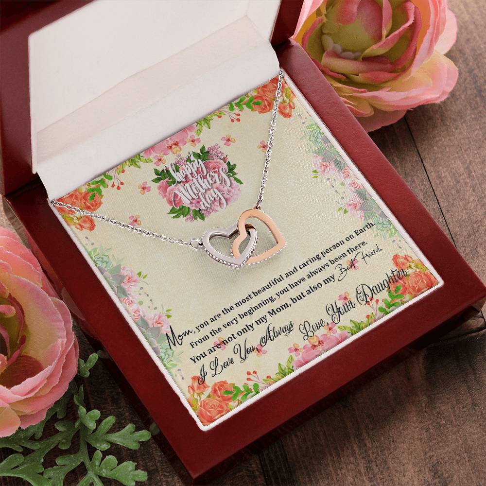 Happy Mother'S Day From Daughter Intertwined Hearts Necklace Interlocking Hearts Necklace