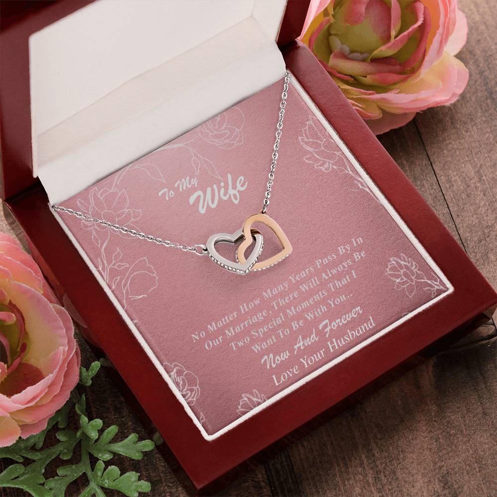 To My Wife Interlocking Hearts Necklace