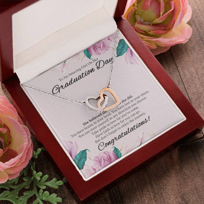 To An Amazing Girl On Her Graduation Day Necklace Interlocking Hearts Necklace
