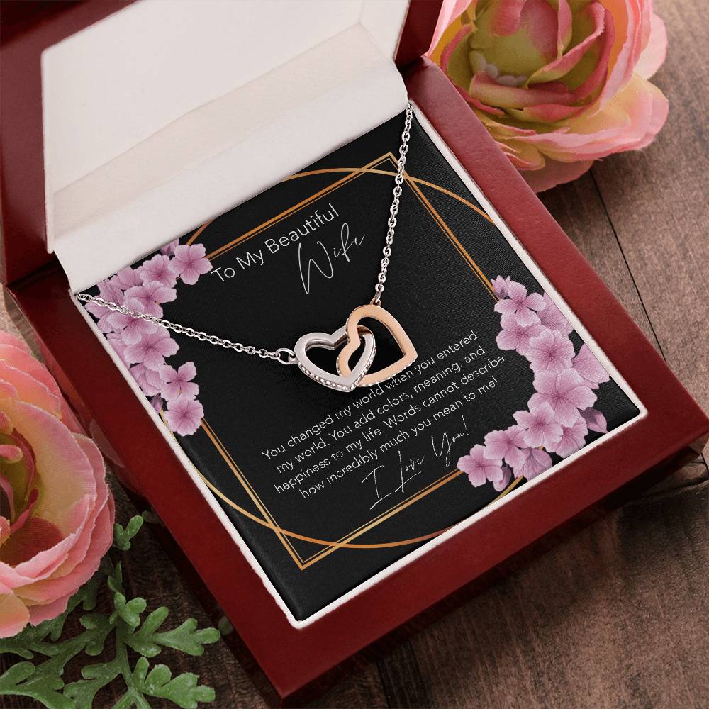 Interlocking Necklace Wife Gift Birthday Gift For Wife To My Wife Wife Jewelry Anniversary Necklace Sentimental Interlocking Hearts Necklace