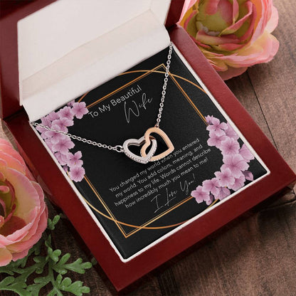 Interlocking Necklace Wife Gift Birthday Gift For Wife To My Wife Wife Jewelry Anniversary Necklace Sentimental Interlocking Hearts Necklace