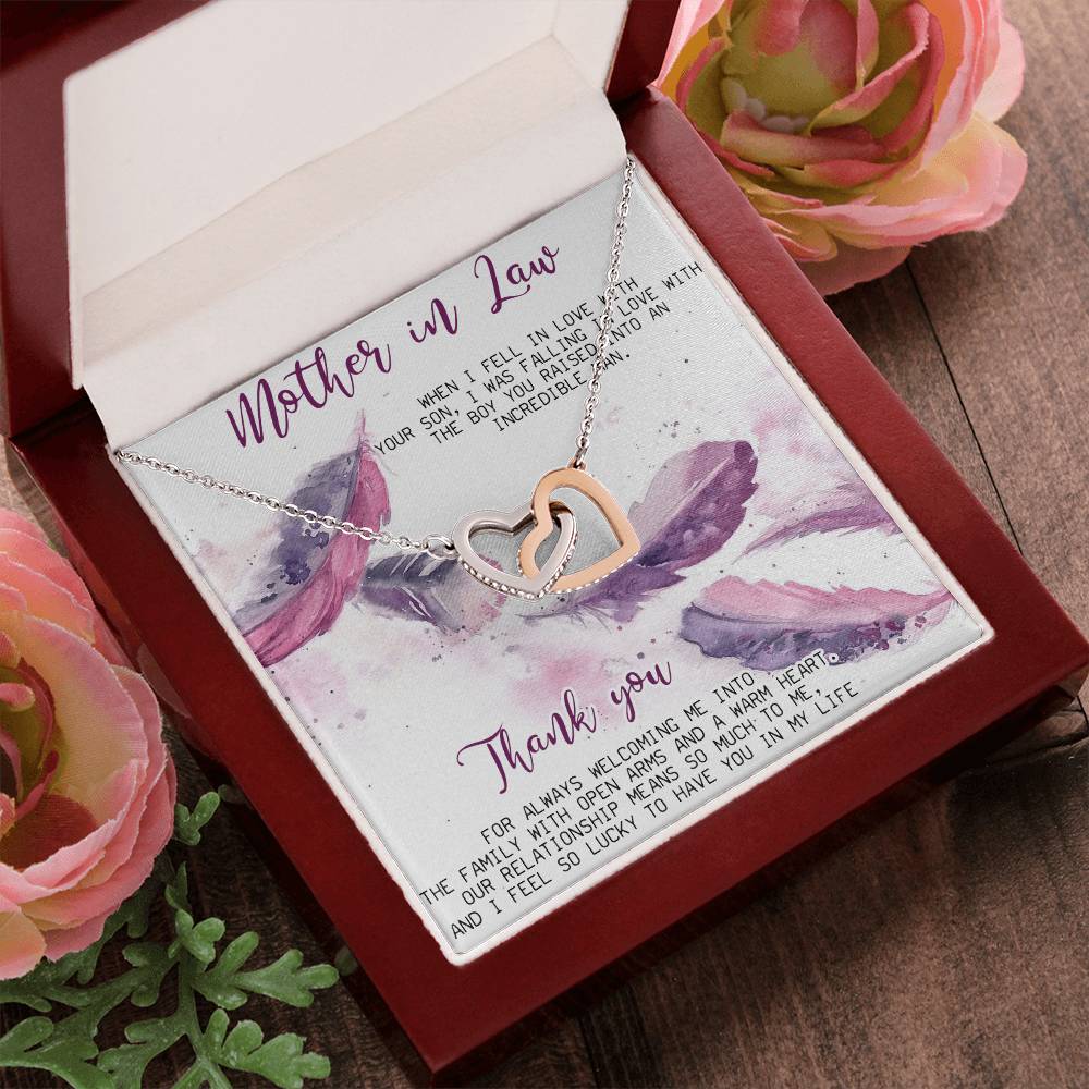 Mother In Law Necklace Gift Mother In Law Birthday Wedding Gift Interlocking Hearts Necklace For Mother In Law Mother Of The Groom Gift