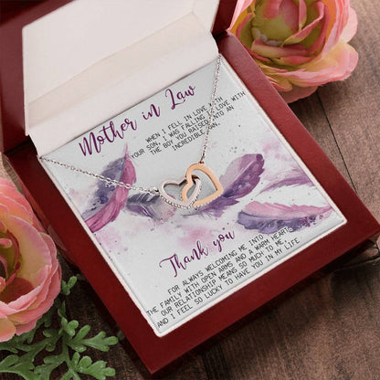 Mother In Law Necklace Gift Mother In Law Birthday Wedding Gift Interlocking Hearts Necklace For Mother In Law Mother Of The Groom Gift