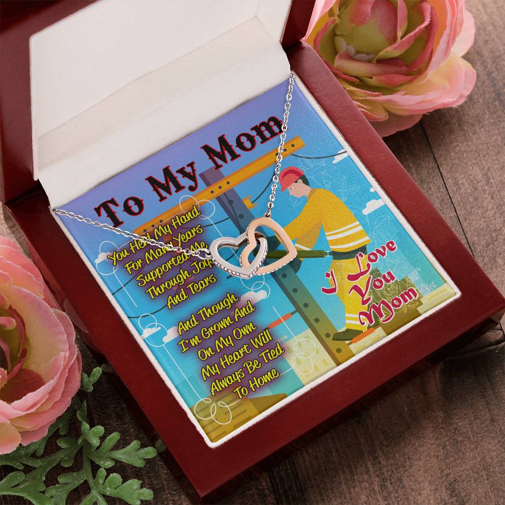 Gift For Mom- Interlocking Heart Necklace Interlocking Hearts Necklace