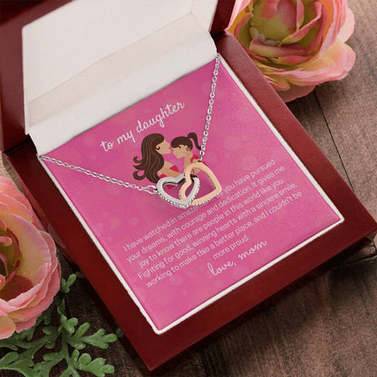 To My Lovely Daughter Interlocking Hearts Necklace