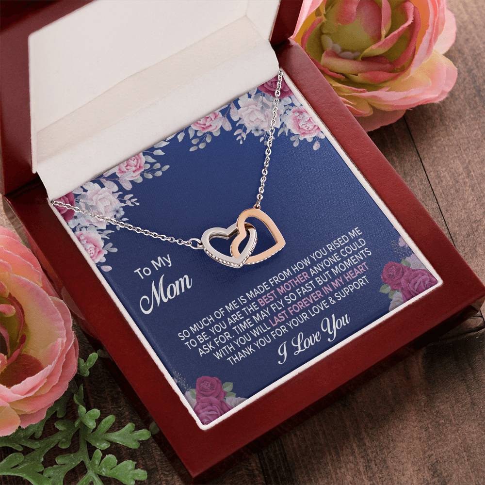 Mom Daughter Gift Mother'S Day Interlocking Hearts Necklace