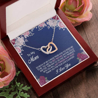 Mom Daughter Gift Mother'S Day Interlocking Hearts Necklace