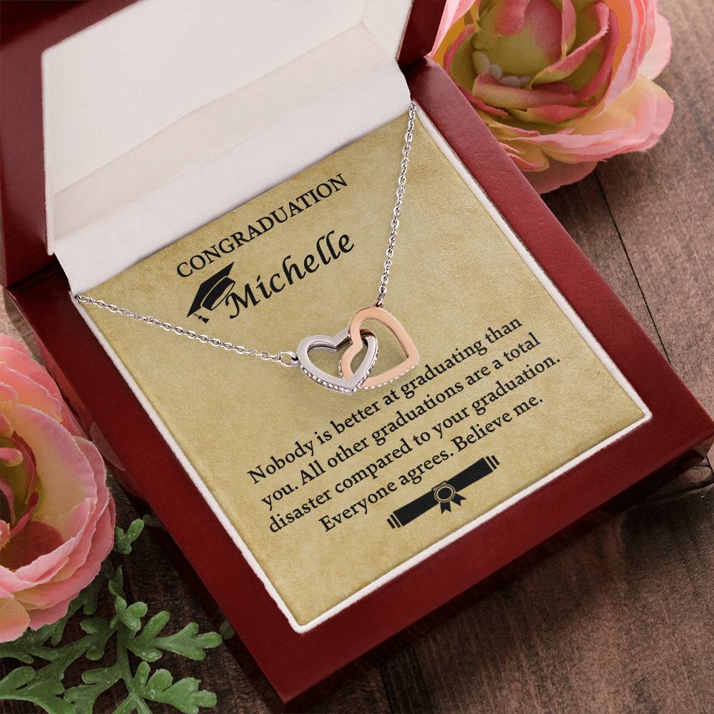 Funny Graduation Gift - Necklace Interlocking Hearts Necklace