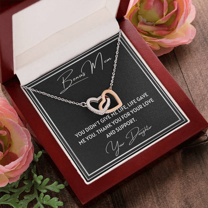 Bonus Mom 2 Interlocking Hearts Necklace