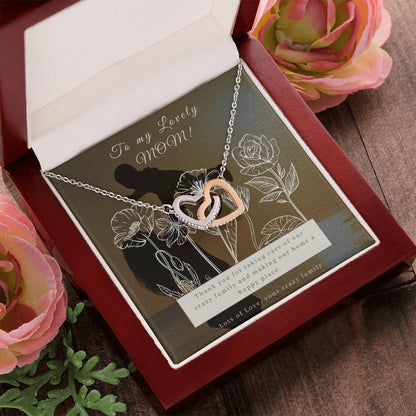 Double Interlocking Hearts Necklace For Mother'S Day