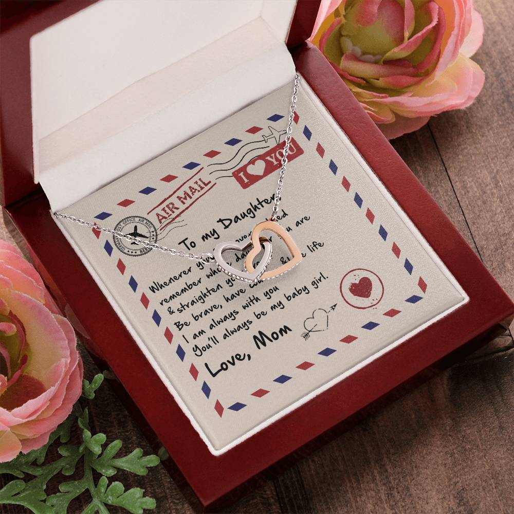 Gift For Daughter - Always Be My Baby Girl - The Interlocking Heart Necklace Interlocking Hearts Necklace
