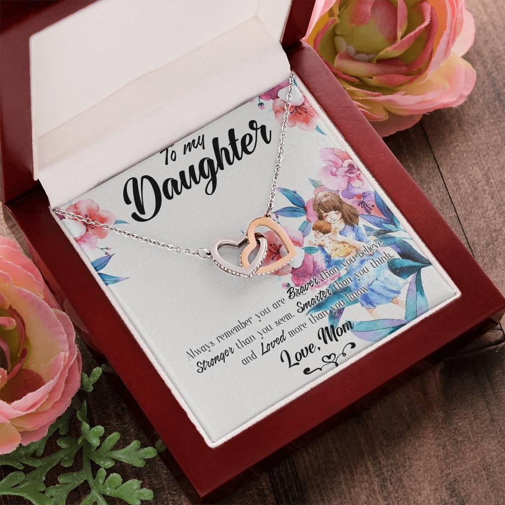 Necklace For Daughtergranddaughter Forever Love Necklace To My Daughter Necklaces From Mom Mother Dad Personalized To My Daughter Interlocking Hearts Necklace