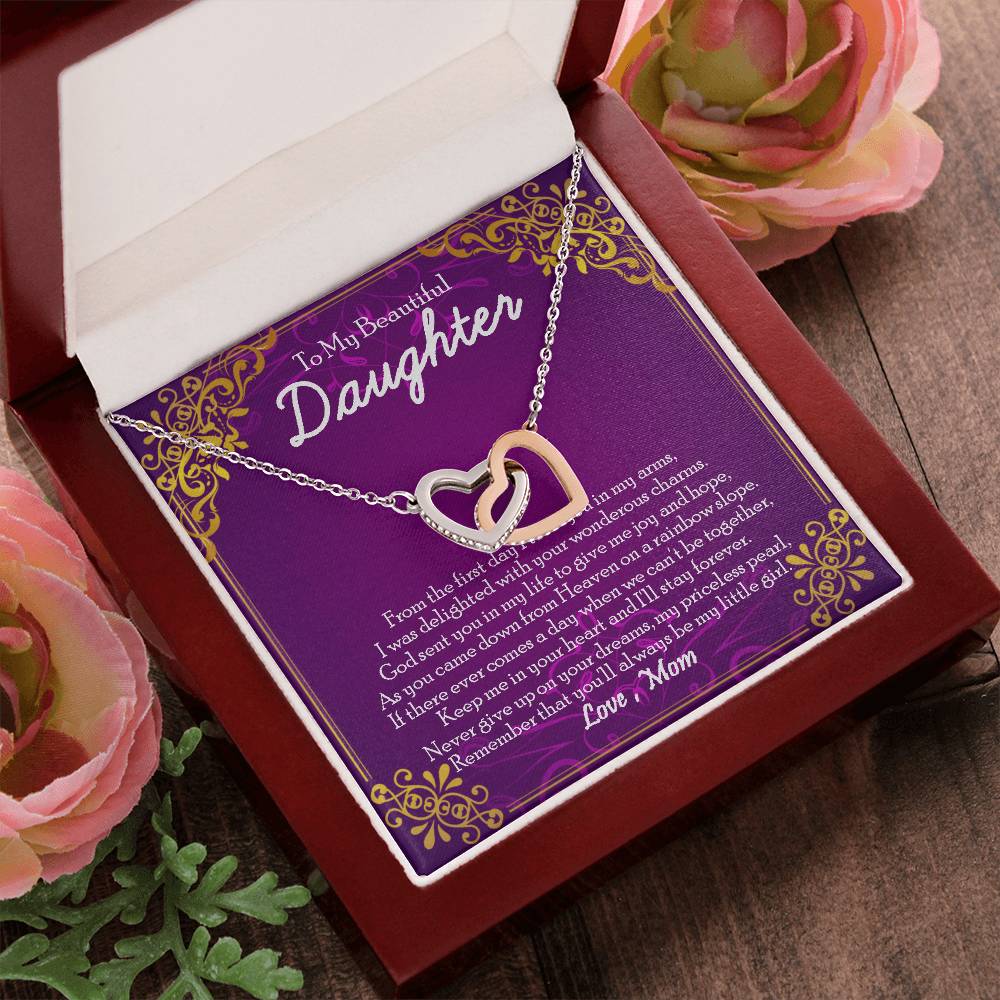 Interlocking Heart Necklace Gift For Daughter From Mom To My Daughter Daughter Mother Necklace Daughter Birthday Gift Interlocking Hearts Necklace