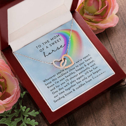 Horse Rainbow Remembrance Interlocking Hearts Necklace Day