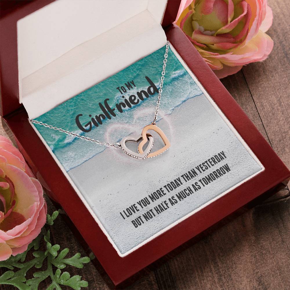 Interlocking Hearts Necklace For Girlfriend - I Love You