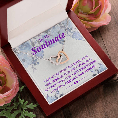To My Soulmate Last Everything - Interlocked Interlocking Hearts Necklace