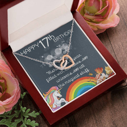 17Th Birthday Necklace Gifts For Girls Cute Unicorn 17 Years Old Girl Jewelry Gift For Daughter Niece Interlocking Necklace Xu246Il10 Interlocking Hearts Necklace