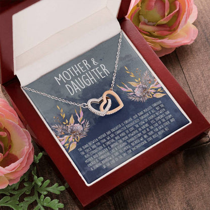 The Love Between A Mother And Daughter Is Forever Interlocking Hearts Necklace