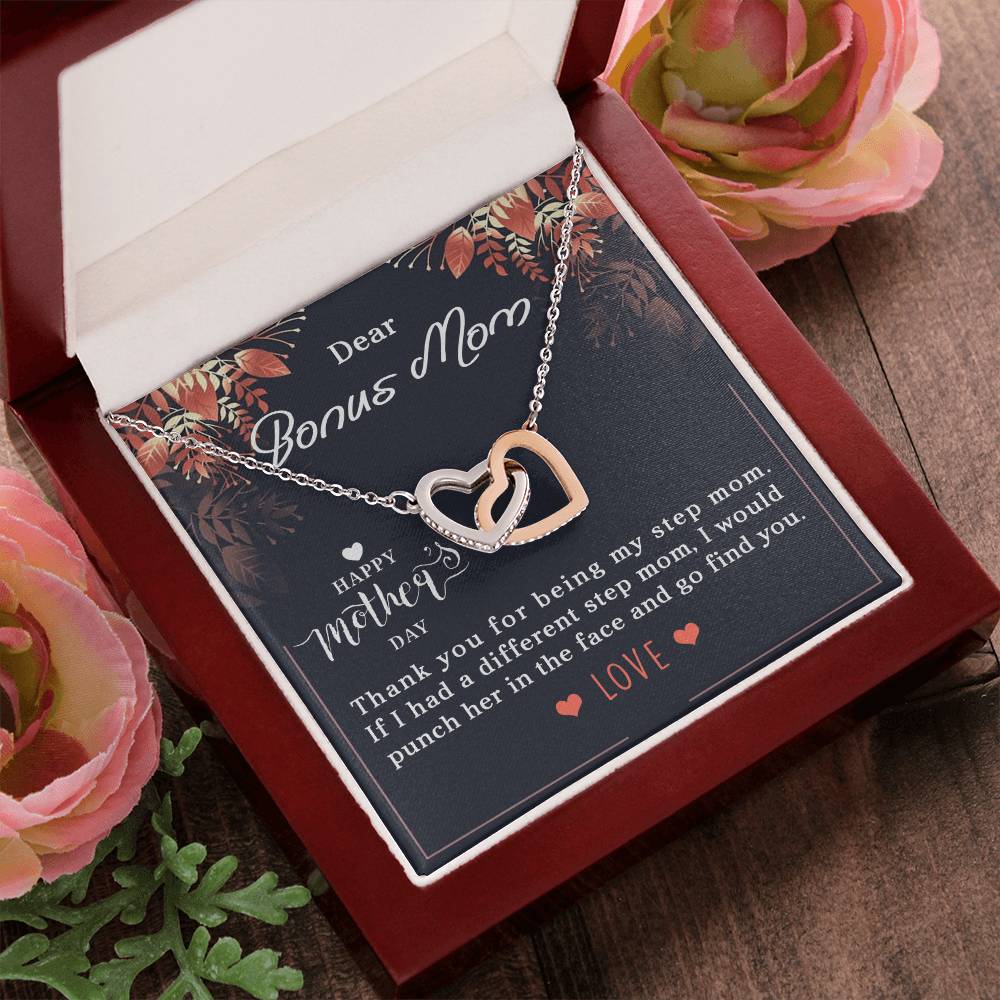 Bonus Mom Interlocking Hearts Necklace