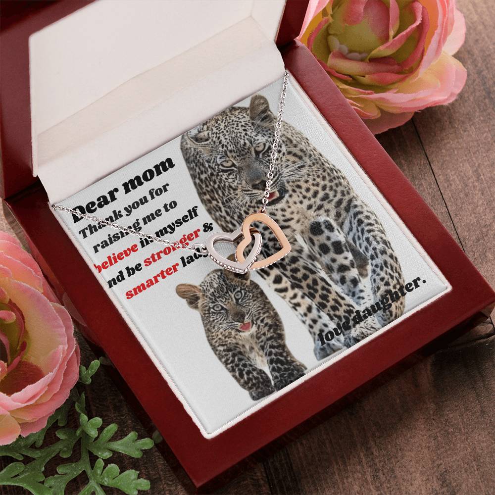 Thank You Mom Interlocking Hearts Necklace