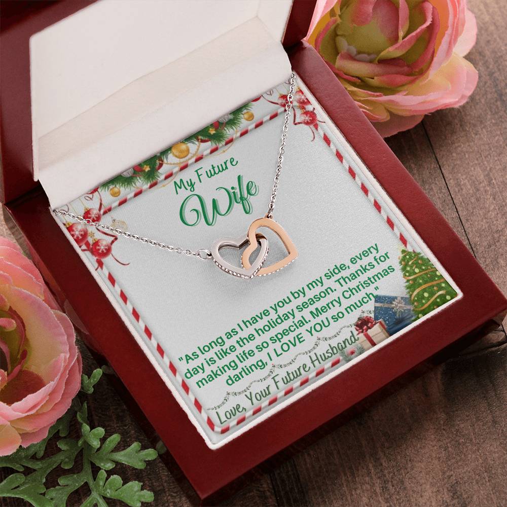 Christmas Gift For Your Future Wife Romantic And Unique Gift For Your Wife Beautiful Interlocking Hearts Necklace.