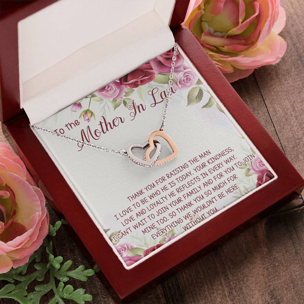 Mother In Law Necklace Gift Mother Of The Groom Jewelry Box Gift Mother In Law Wedding Gift Mother In Law Interlocking Hearts Necklace