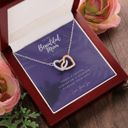 Mother Of The Groom Gift From Son Mom Wedding Gift From Son Wedding Gift From Groom To Mom Necklace Gift For Mom Wedding Gift From Son Interlocking Hearts Necklace