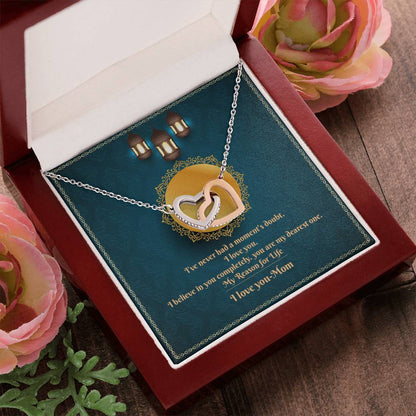 Mom Personalized Gift Interlocking Hearts Necklace