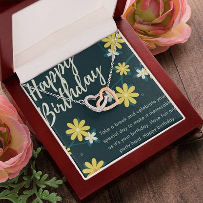 Birthday To My Daughter Interlocking Hearts Necklace