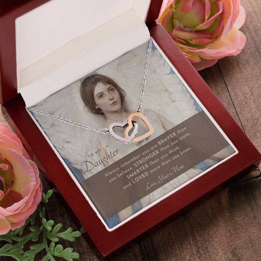 To My Daughter Always Remember Gift For Daughter From Mom Daughter Birthday Graduation Christmas Present Interlocking Hearts Necklace