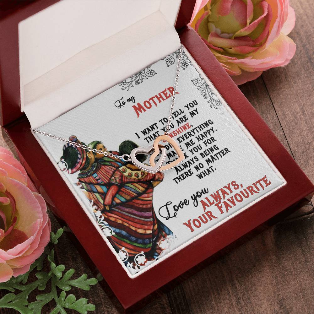 To My Mom Sunshine Love You Always Interlocking Hearts Necklace