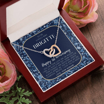1 Year Anniversary Gift For Wife 1 Year Anniversary Gifts 1 Year Wedding Anniversary Gift Ideas 1St Wedding Anniversary Gift For Her Interlocking Hearts Necklace