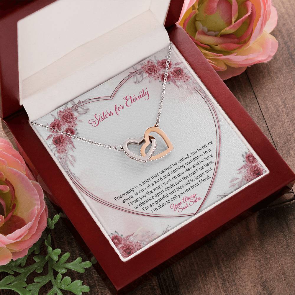 Sisters For Eternity Interlocking Hearts Necklace