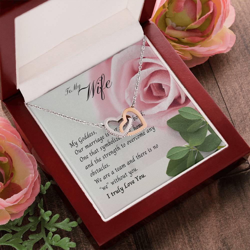 To My Wife Necklace Interlocking Hearts Love Birthday Anniversary Christmas Gift Interlocking Hearts Necklace