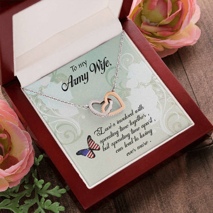 Interlocking Hearts Necklace Army Wife