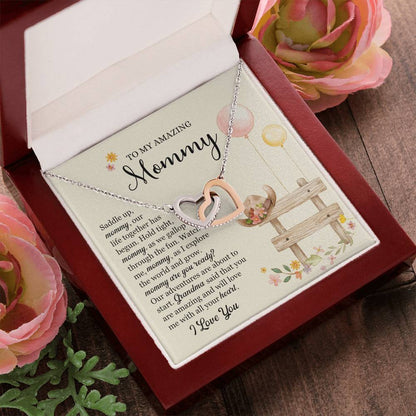 Saddle Up Amazing Mommy Necklace Interlocking Hearts Necklace