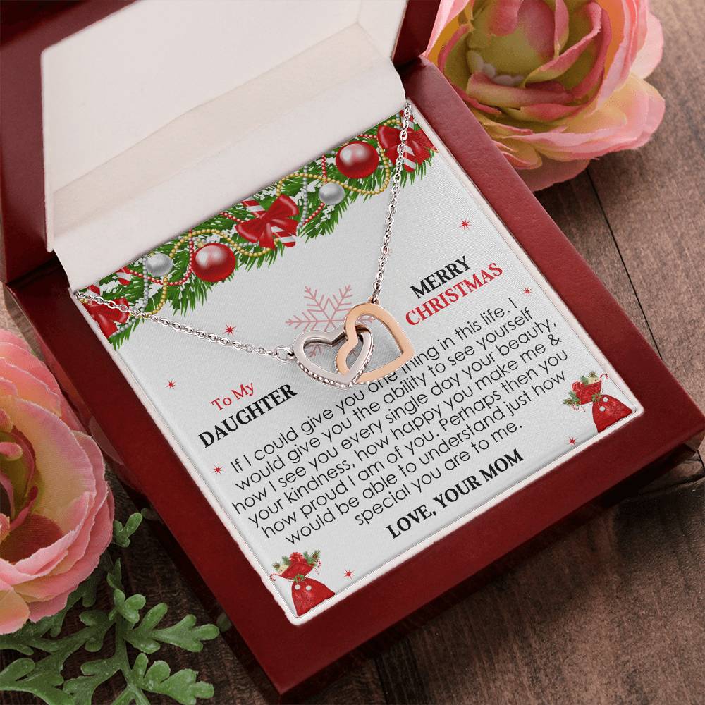 Christmas Gifts For Loving Daughter From Mom Interlocking Hearts Necklace