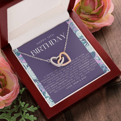 Gift For 13 Year Old Girl Gifts 13Th Birthday Girl 13Th Birthday Gift Thirteenth Birthday Necklace Teen Birthday Gift Official Teenager Interlocking Hearts Necklace