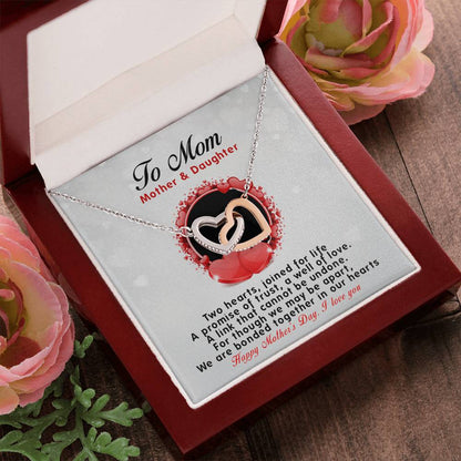 Daughters ! Perfect Mother'S Day Gift - Unique Necklace Interlocking Hearts Necklace
