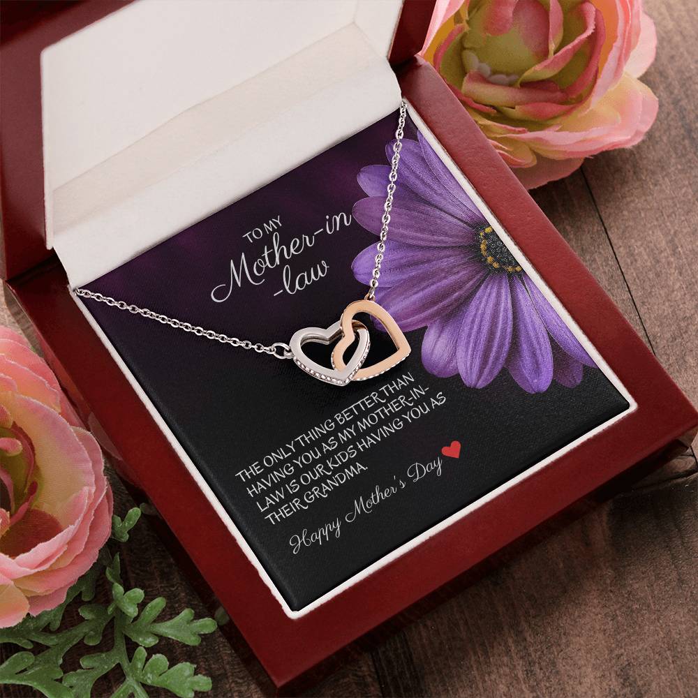 To My Mother-In-Law - The Only Thing Better - Necklace Interlocking Hearts Necklace