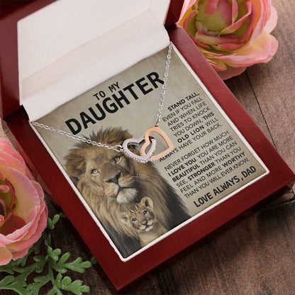 To My Daughter Two Hearts - Love Always Interlocking Hearts Necklace