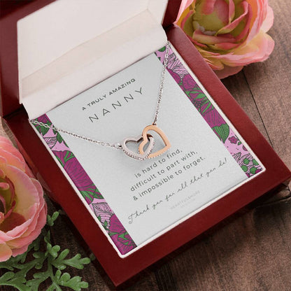 Nanny Appreciation Necklace Gift Nanny Thank You Gift Thank You Nanny Gift For Nanny Leaving A Truly Amazing Babysitter Gift Best Nanny Interlocking Hearts Necklace